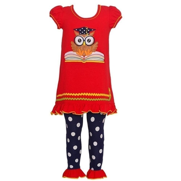 Rare Editions Owl Tunic Top and Leggings Two Piece Sets